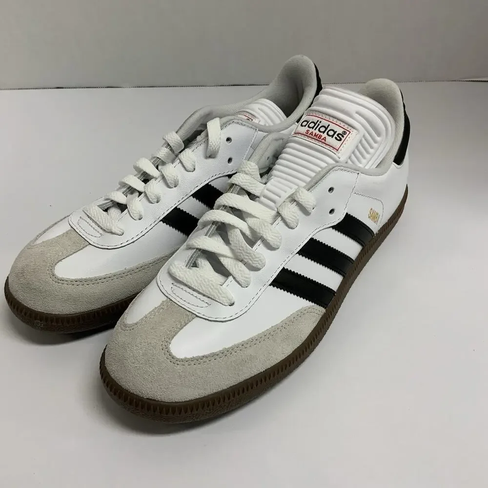 Adidas Samba Classic White 772109 Size 9.5 Cloud White Black Sneakers Gum Sole